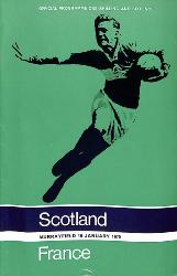 PROGRAMME OFFICIEL DU MATCH ÉCOSSE VS FRANCE DU 10 JANVIER 1970