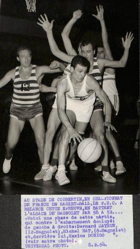 PHOTO ORIGINALE DE PRESSE DE MAYEUR, RAT ET DORIGO ENTRE LE P.U.C. ET BAGNOLET DU 8 FÉVRIER 1964