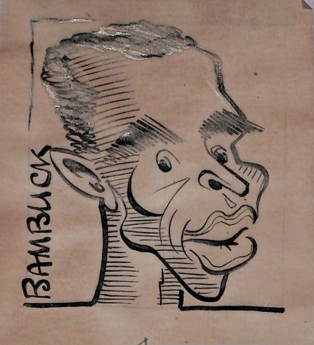 Caricature originale de Roger BAMBUCK (FR) Athlétisme