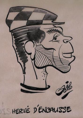 Caricature originale d'Hervé D'ENCAUSSE (FR) Athlétisme