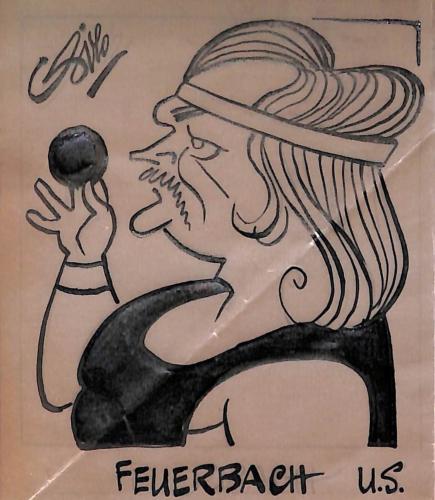 Caricature originale d'Al FEUERBACH (USA) Athlétisme