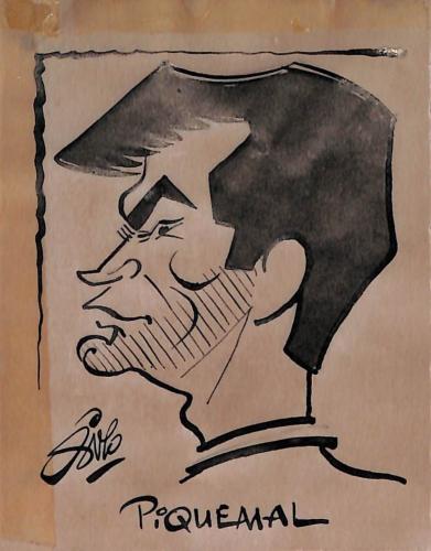 Caricature originale de Claude PIQUEMAL (FR) Athlétisme