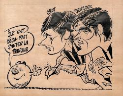 CARICATURE ORIGINALE DE CROS ET DEWILDER (AS MONACO)