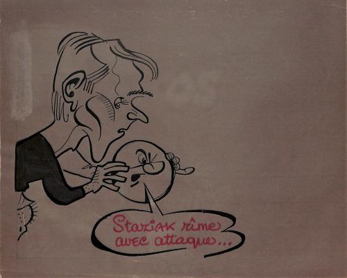 CARICATURE ORIGINALE DE FRANÇOIS STASIAK