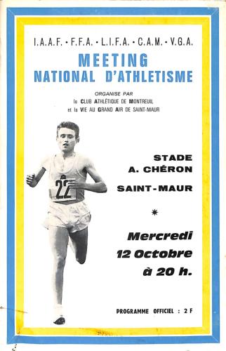 PROGRAMME OFFICIEL MEETING NATIONAL ATHLÉTISME 1960