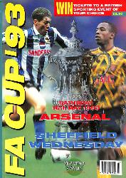 PROGRAMME OFFICIEL DU MATCH FA CUP ARSENAL VS SHEFFIELD WEDNESDAY DU 15 MAI 1993