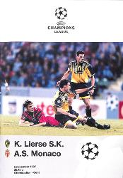 PROGRAMME OFFICIEL CHAMPIONS LEAGUE K. LIERSE S.K. VS A.S. MONACO DU 5 NOVEMBRE 1997
