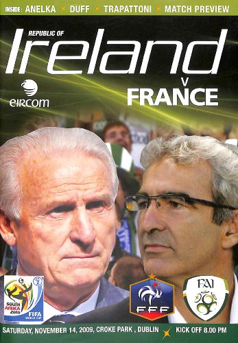PROGRAMME OFFICIEL DU MATCH RÉP. D'IRLANDE VS FRANCE DU 14 NOVEMBRE 2009