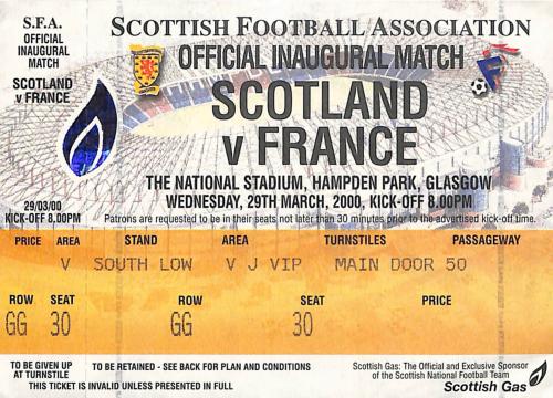 Billet Ecosse vs France du 29 mars 2000