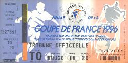 Billet entier AJ Auxerre vs Nîmes Olympique du 4 mai 1996
