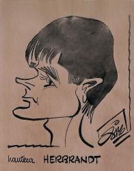 Caricature originale de Freddy HERBRAND (BEL) Athlétisme
