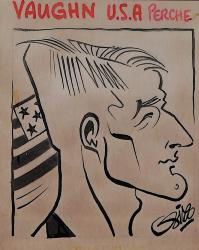 Caricature originale de VAUGHN (USA) Athlétisme