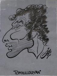 Caricature originale de Bernard TCHOULLOUYAN (FR)