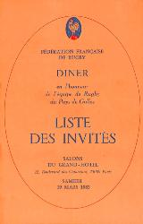 Programme officiel VIP du match France vs Pays de Galles du 19 mars 1983