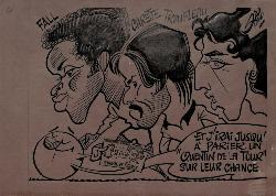 ENSEMBLE DE 4 CARICATURES ORIGINALES SUR LE CLUB DE SAINT-QUENTIN