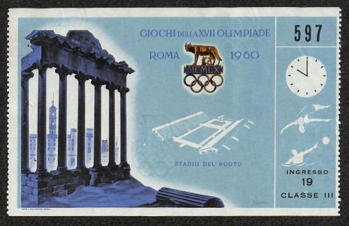 BILLET DES JEUX OLYMPIQUES DE ROME 1960 