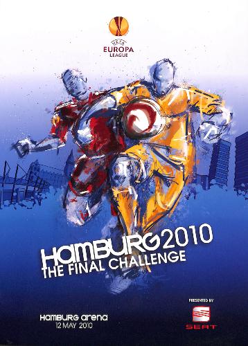 PROGRAMME OFFICIEL DANS SON ÉTUI DU MATCH ATLÉTICO DE MADRID VS FULHAM DU 12 MAI 2010