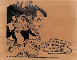 CARICATURE ORIGINALE DE VALLS ET ALBA (SC TOULON)