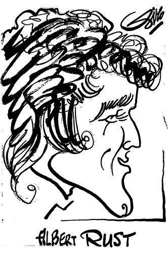 CARICATURE ORIGINALE D'ALBERT RUST (FC SOCHAUX, MONTPELLIER)