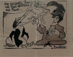 CARICATURE ORIGINALE D'ANDRÉ JEAMPIERRE (RACING PARIS)