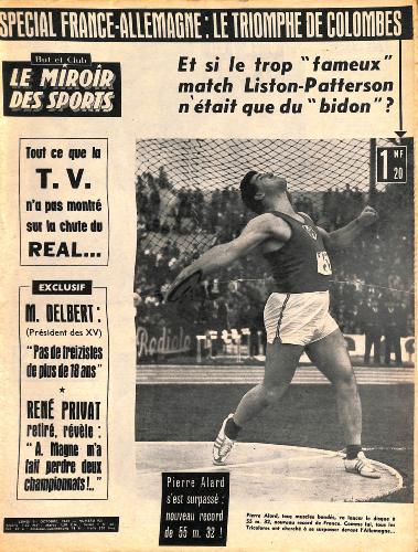 BUT ET CLUB LE MIROIR DES SPORTS N°931 DU 1 OCTOBRE 1962