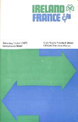 PROGRAMME OFFICIEL DU MATCH IRLANDE VS FRANCE DU 14 AVRIL 1973