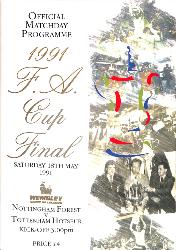 PROGRAMME OFFICIEL FINALE FA CUP NOTTINGHAM FOREST VS TOTTEHHAM HOTSPUR DU 18 MAI 1991