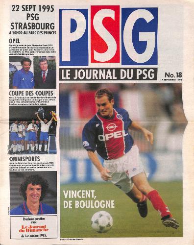 Le journal du PSG N°18 du 17 septembre 1995