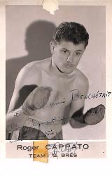 Carte photo dédicacée par Roger Cappato.