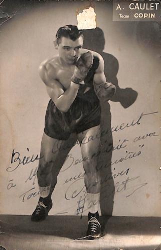 Carte photo dédicacée par Auguste Caulet.