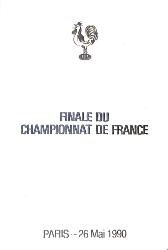Programme officiel VIP de la Finale du Championnat de France 1990
