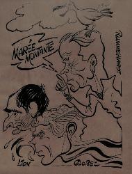 CARICATURE ORIGINALE DE LION, GLOBEZ ET RUMMELHARDT (LORIENT)
