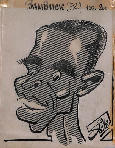 Caricature originale de Roger BAMBUCK (FR) Athlétisme