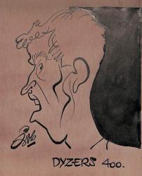 Caricature originale de Werner DYZERS (BEL) Athlétisme