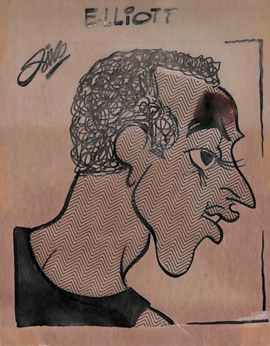 Caricature originale d'Herb ELLIOTT (AUS) Athlétisme