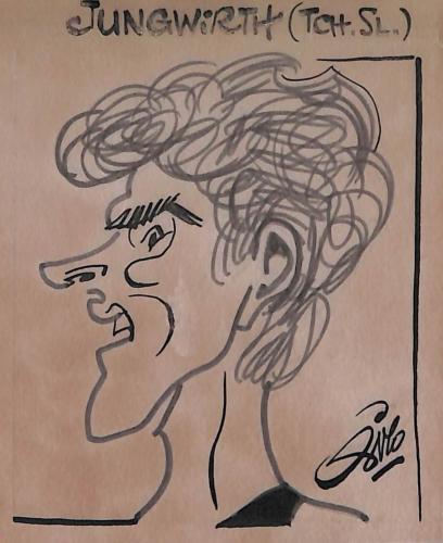 Caricature originale de Stanislav JUNGWIRTH (TCH) Athlétisme