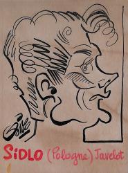 Caricature originale de Janusz SIDLO (POL) Athlétisme