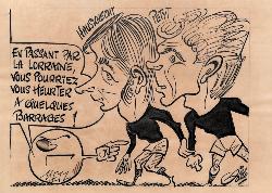 CARICATURE ORIGINALE D'HAUSKNECHT ET PETYT (FC METZ)