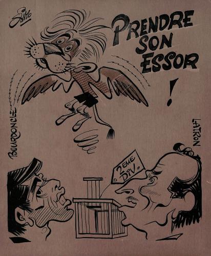 CARICATURE ORIGINALE DE BOURDONCLE ET LATRON (SOCHAUX)