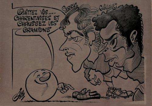 CARICATURE ORIGINALE DE SERRUS ET GUILLOLET (ANGOULÊME)