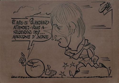 CARICATURE ORIGINALE D'HUBERT BLANCHARD