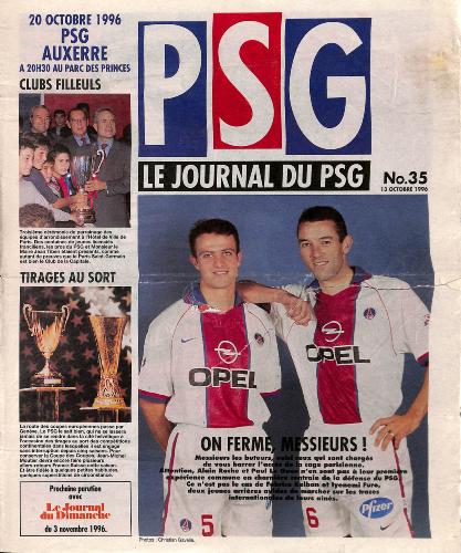 Le journal du PSG N°35 du 13 octobre 1996