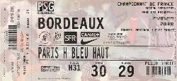 Billet PSG vs FC Bordeaux du 29 mai 1999