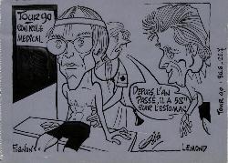 Caricature originale de Laurent FIGNON (FR) et Greg LEMOND (USA)