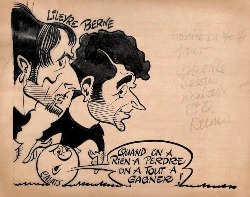 CARICATURE ORIGINALE DE LYLEYRE ET BERNE (RUFC CALAIS)