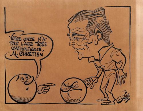 CARICATURE ORIGINALE DE JEAN-PAUL CHRÉTIEN (CS SEDAN ARDENNES)
