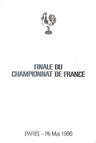 Programme officiel VIP de la Finale du Championnat de France 1990