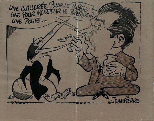 CARICATURE ORIGINALE D'ANDRÉ JEAMPIERRE (RACING PARIS)