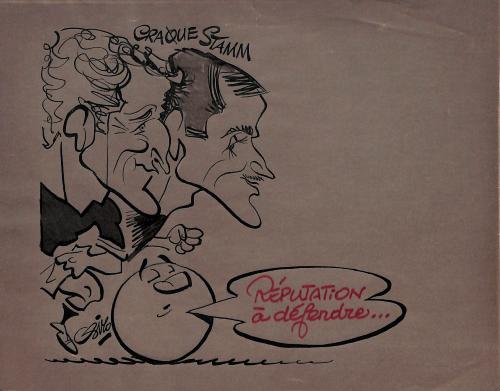 CARICATURE ORIGINALE DE CRAQUE ET STAMM (QUEVILLY)