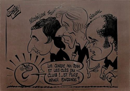 CARICATURE ORIGINALE DE MICHAJLOW, FOURNIER ET GOUDAL (ABBEVILLE/HAZEBROUCK)